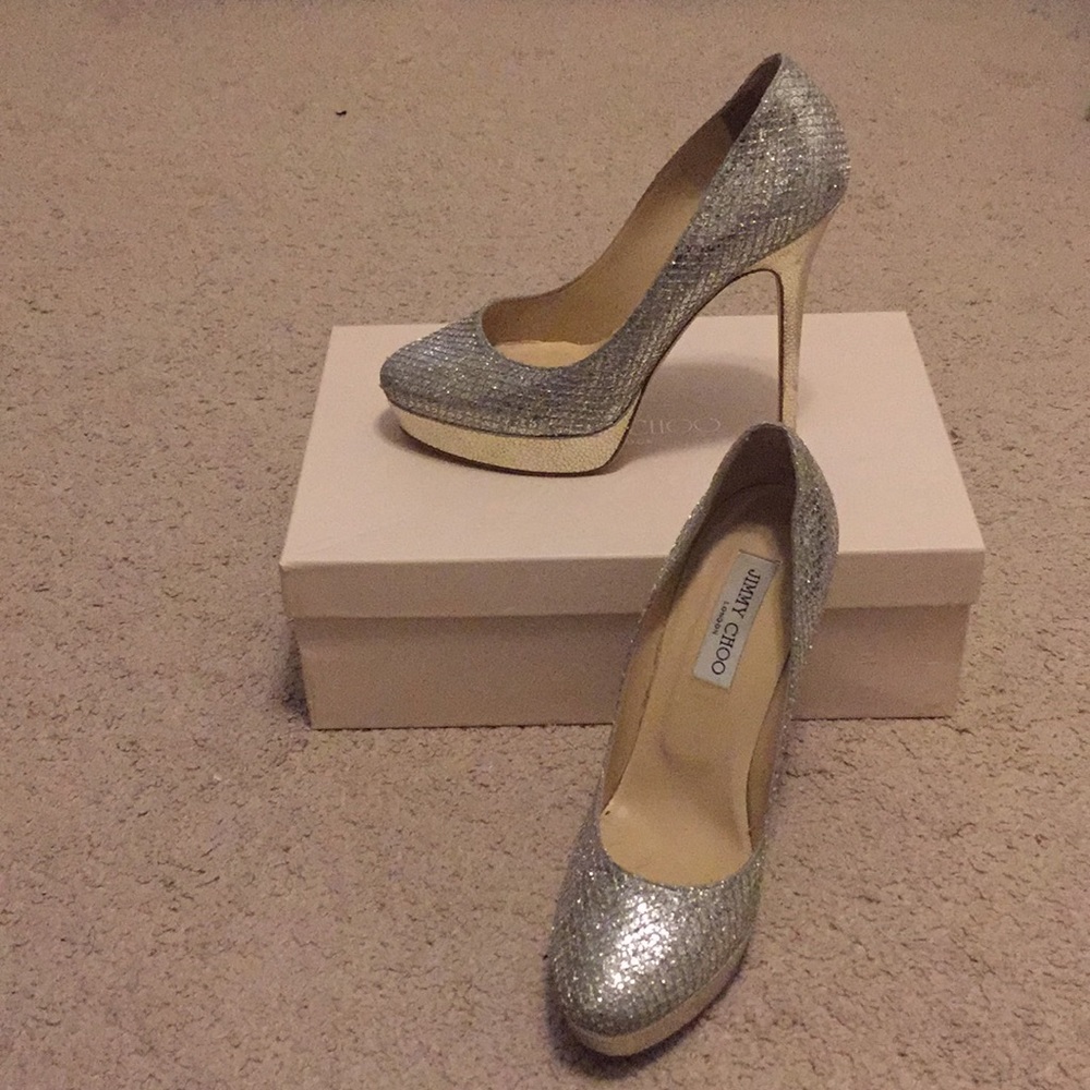 Jimmy Choo glitter/sequin pumps heels